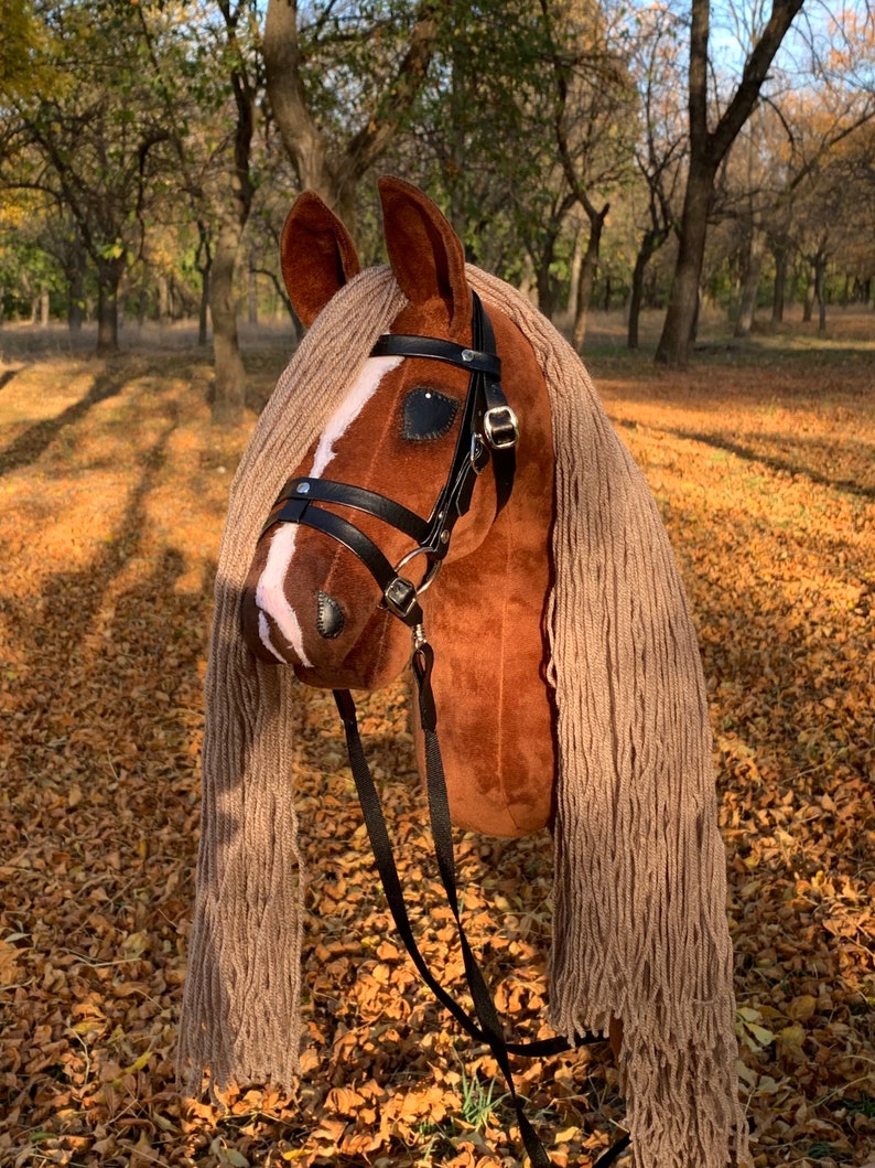 NEW Flaxen Liver Chestnut Hobby Horse With English Bridle. Etsy UK