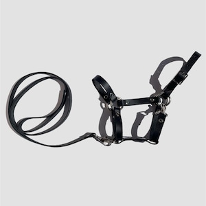 Hobby horse halter with lead rope, from real leather (high quality tack for hobbyhorses, stick horse tack, hobby horse zubehör)