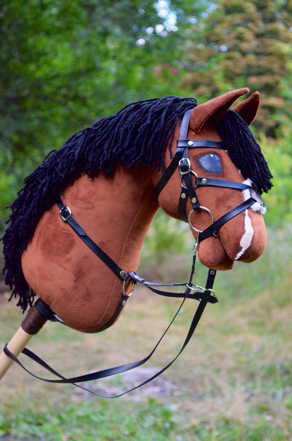 NEW Bay Sport Hobby horse with bridle and martingale. Great Etsy