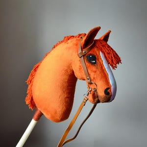 Red Hobby Horse and Bridle! Stick horse and bridle. Good present for children and teens