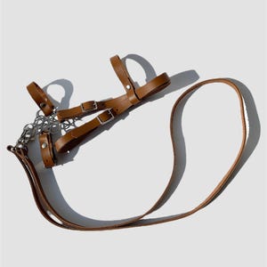Käpphäst Hackamore-träns, äkta läder (blommor hackamore-träns för käpphäst, högkvalitativ käpphästutrustning)