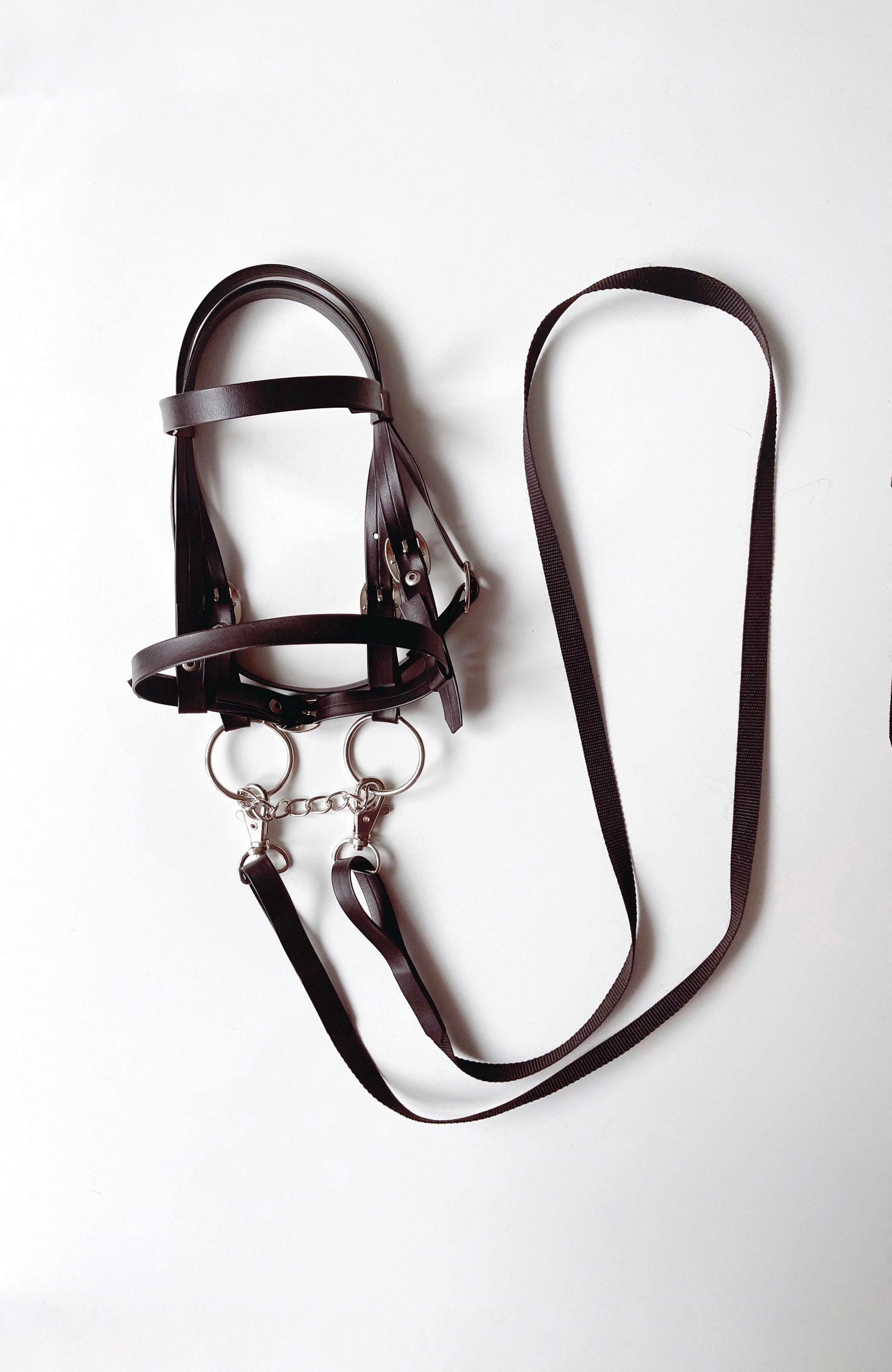 Black BRIDLE and REINS for Hobby Horse 