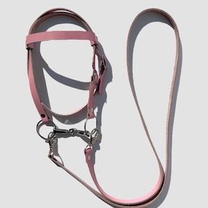 Hobby Horse Bridle, from real leather (pink hobby horse bridle, hobby horse zubehör)