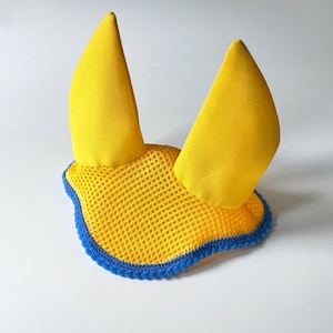 Hobby horse yellow ear bonnet (tack for stick horse, hobbyhorse tack)