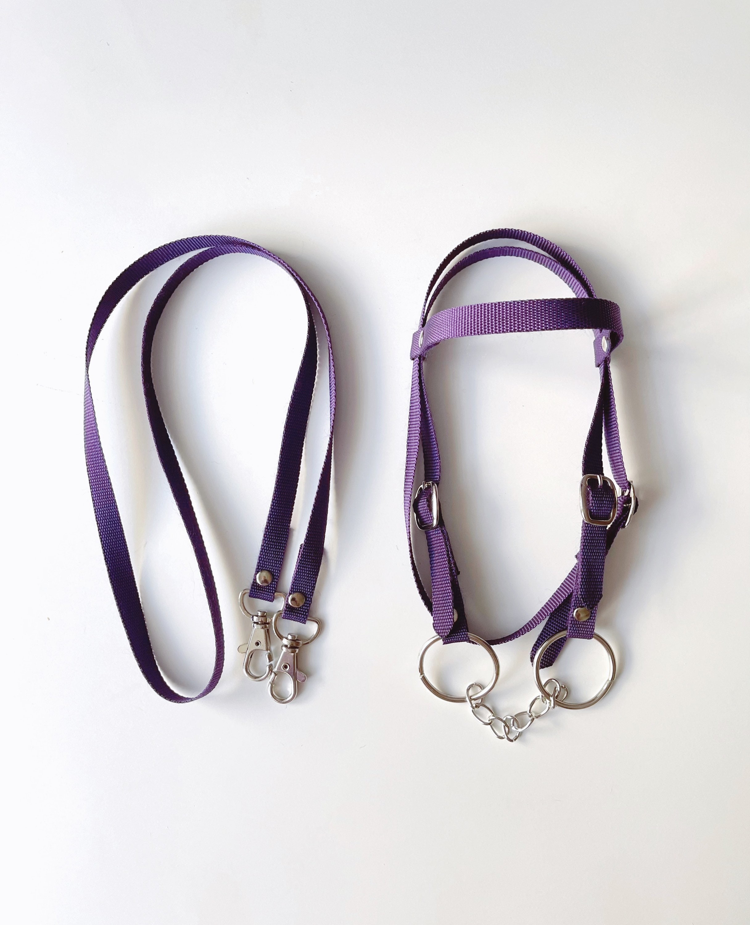 Dark purple hobby horse bridle with reins bridle for a stick Etsy