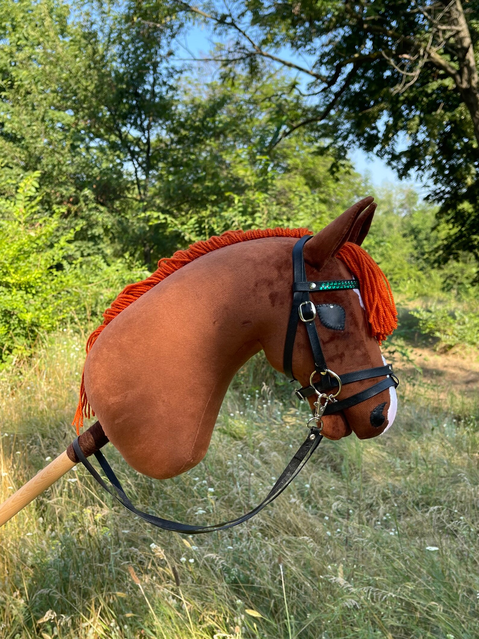 Brown Hobby horse Diamond with bridle stick horse Etsy