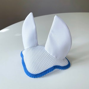 Hobby horse white ear bonnet ( earbonnet for stick horse)