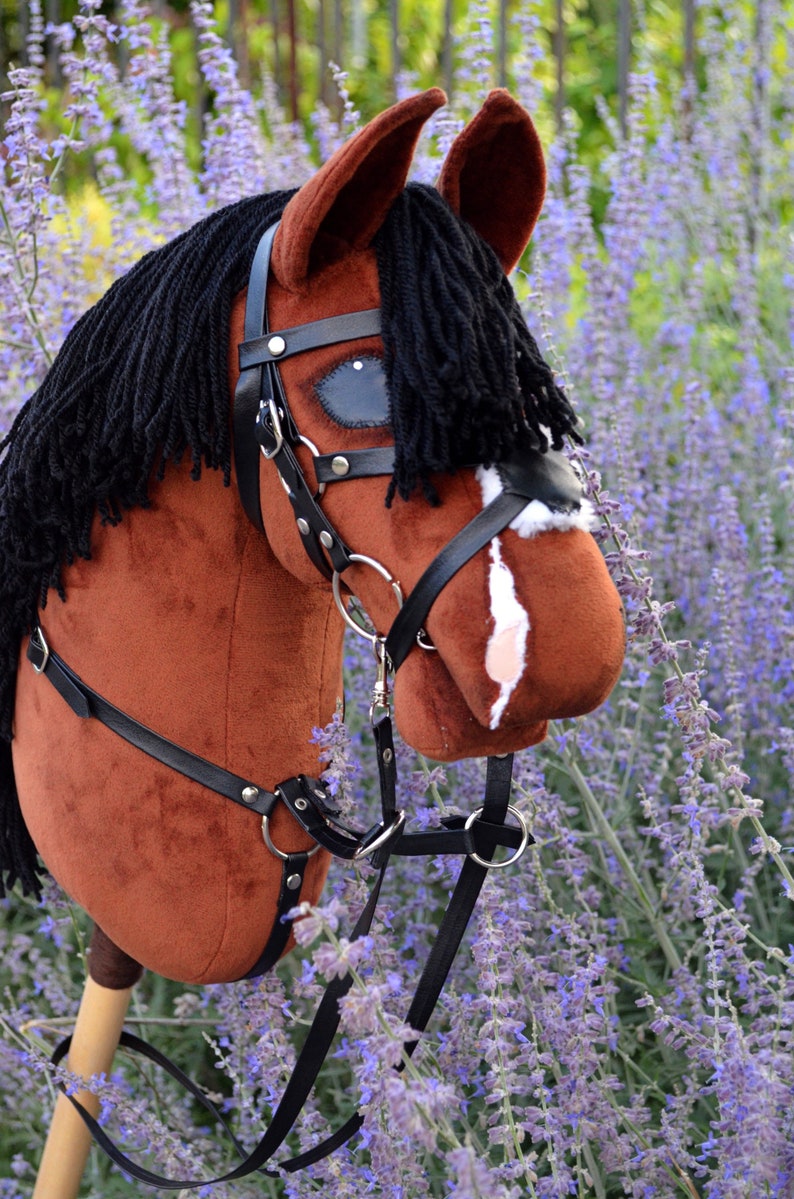 NEW Bay Sport Hobby horse with bridle and martingale. Great Etsy NEW Bay Sport Hobby horse with bridle and martingale. Great Etsy