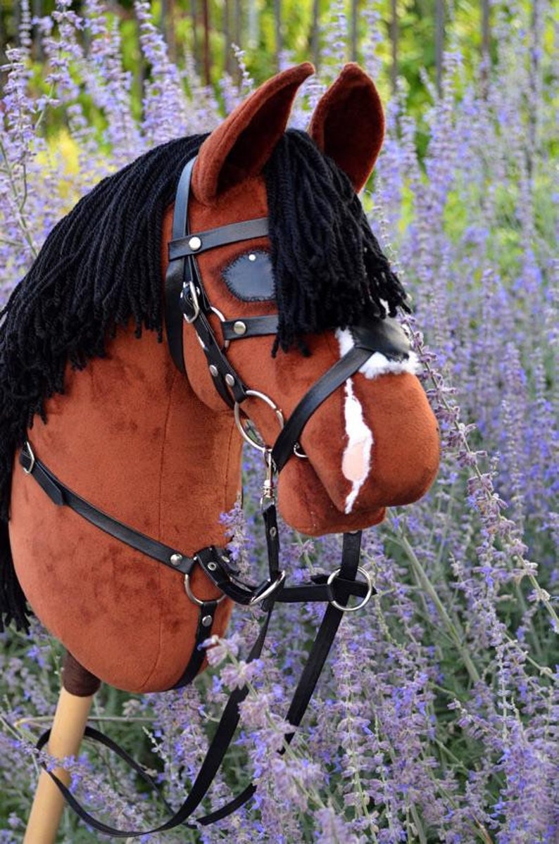 NEW Brown Bay Sport Hobby Horse With Bridle and Martingale. Etsy
