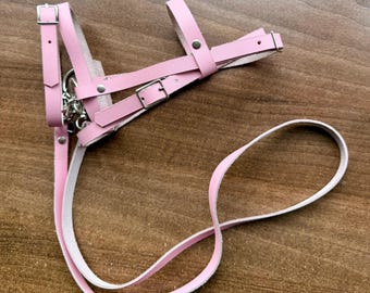 Hobby Horse Englischer Zaum, aus echtem Leder (pink Zaumzeug für ein Steckenpferd, hochwertiges Zaumzeug für Steckenpferd, Steckenpferd zubehör)