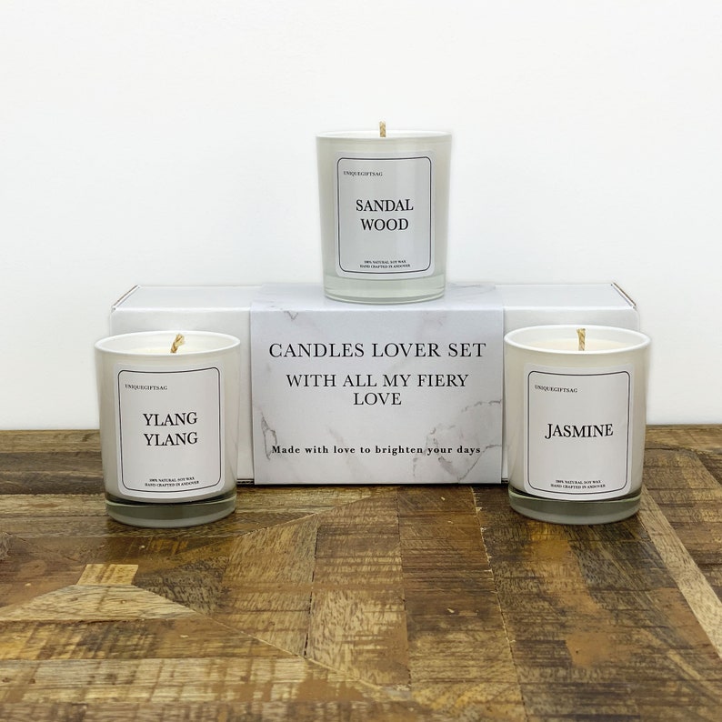 Candles Lover Set With All My Fiery Love Natural Candle Gift Etsy