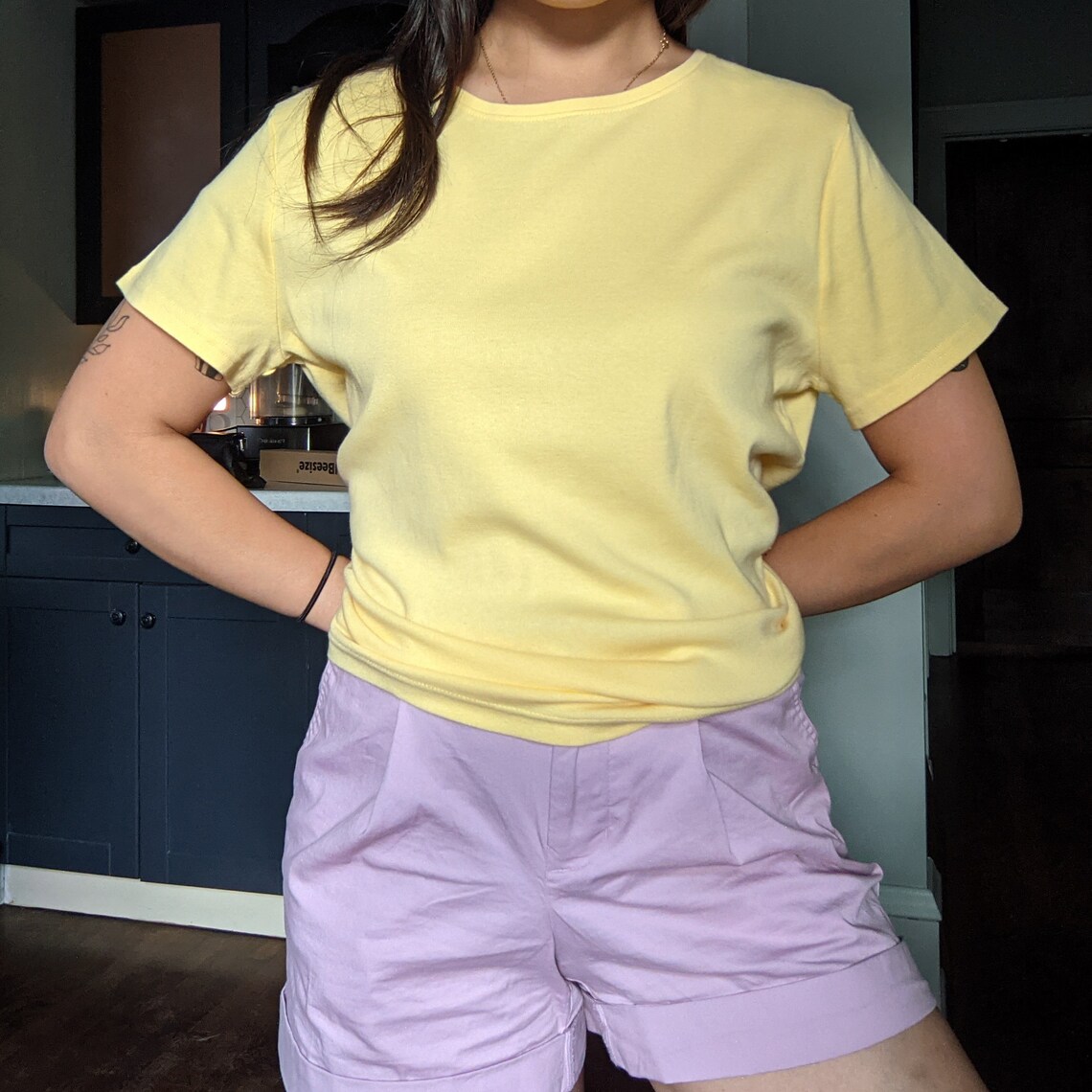 Pastel Yellow TShirt Short Sleeve Shirt Yellow Shirt Etsy