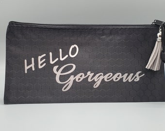 Hello Gorgeous Black Cosmetic Bag