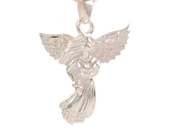 Crémation Jewelry-Angel-Memorial Necklace-.925 Sterling Silver/Gold Plaqué over Sterling Silver-Urn-Jewelry Keepsake-Pendentif for Ashes