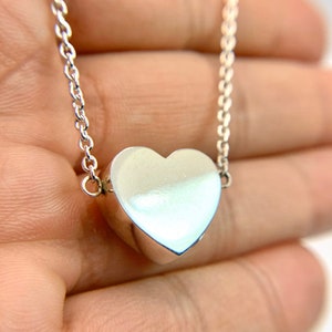 Plain Heart Cremation Urn Necklace-Memorial Heart-Jewelry Pendant Urn-Ash Holder-Keepsake Urn-Necklace Heart-925 Sterling Silver