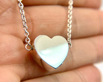 Plain Heart Cremation Urn Necklace-Memorial Heart-Jewelry Pendant Urn-Ash Holder-Keepsake Urn-Necklace Heart-925 Sterling Silver