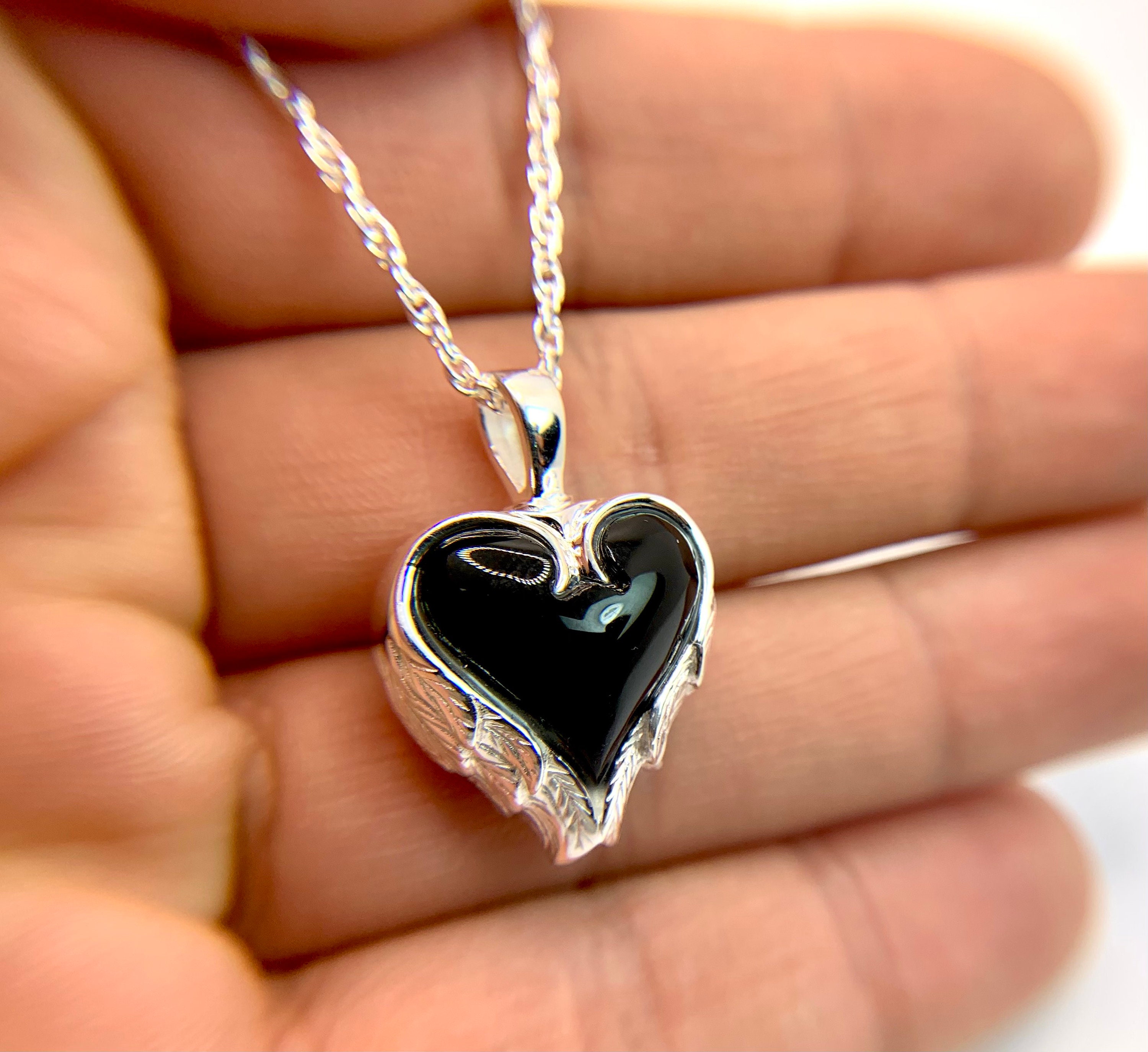 Cremation Jewelry Heart Necklace925 Sterling Silver Etsy