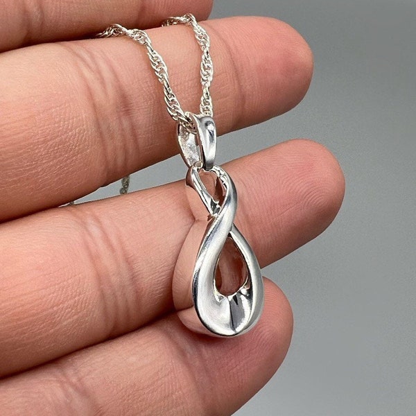 Infinity Pendant Memorial Urn-Sterling Silver 925 Pendant-Necklace Jewelry Cremation Keepsake-Cremation Keepsake Necklace Infinity Symbol