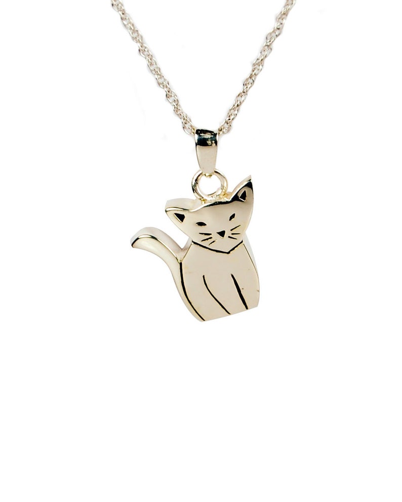 Urn Pendant Cat Urn-Keepsake Cremation Jewelry Cat-Pet Loss-Memorial Necklace-.925 Sterling Silver