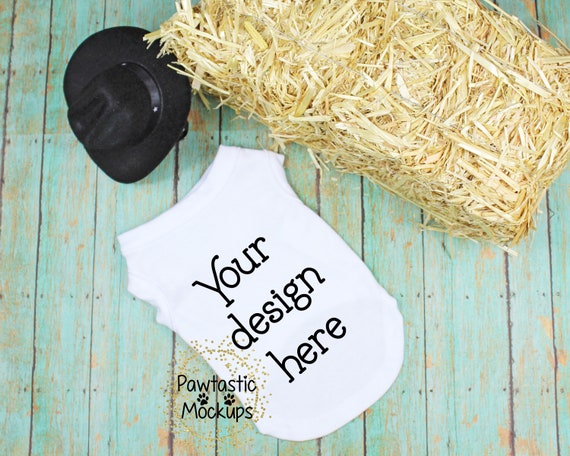 T Shirt Mockup for Dogs, Dog T Shirt Mockup, Dog Shirt Mock-up, Pet T Shirt Mock-up - Cowboy Mock up - Dog Clothes Mockup - Digital download