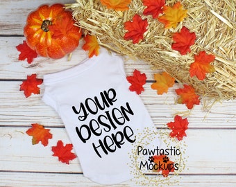 Mockup for Dog T Shirt, Fall Pumpkin Dog Shirt Mockup, Dog Tee Mockup, Digital Download, Pet T Shirt Mockup, Dog Clothes Mockup, Dog Mock Up