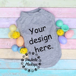 Mockup for Gray Dog T Shirt, Grey Dog Easter Shirt Mockup, Dog Tee Mockup, Pet T Shirt Mock-up, T shirt for dog mockup, Digital download