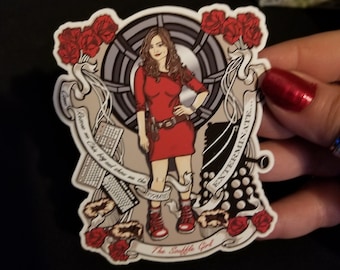 The Souffle Girl, Doctor Who sticker, Timelord sticker, Tardis Sticker, Vinyl Sticker, Scifi sticker, Geeky Sticker, Individual Die Cut