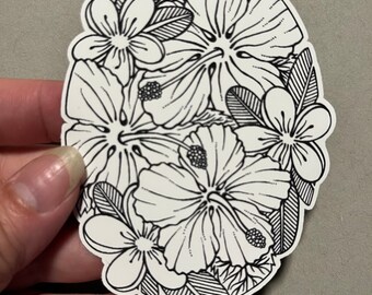 Ornate,Floral, or Flower sticker, Mandala Sticker, Vinyl Sticker, Individual Die Cut, Colorable Stickers, Mandalas, gift wrap stickers