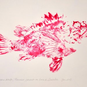 Red Rockfish original gyotaku