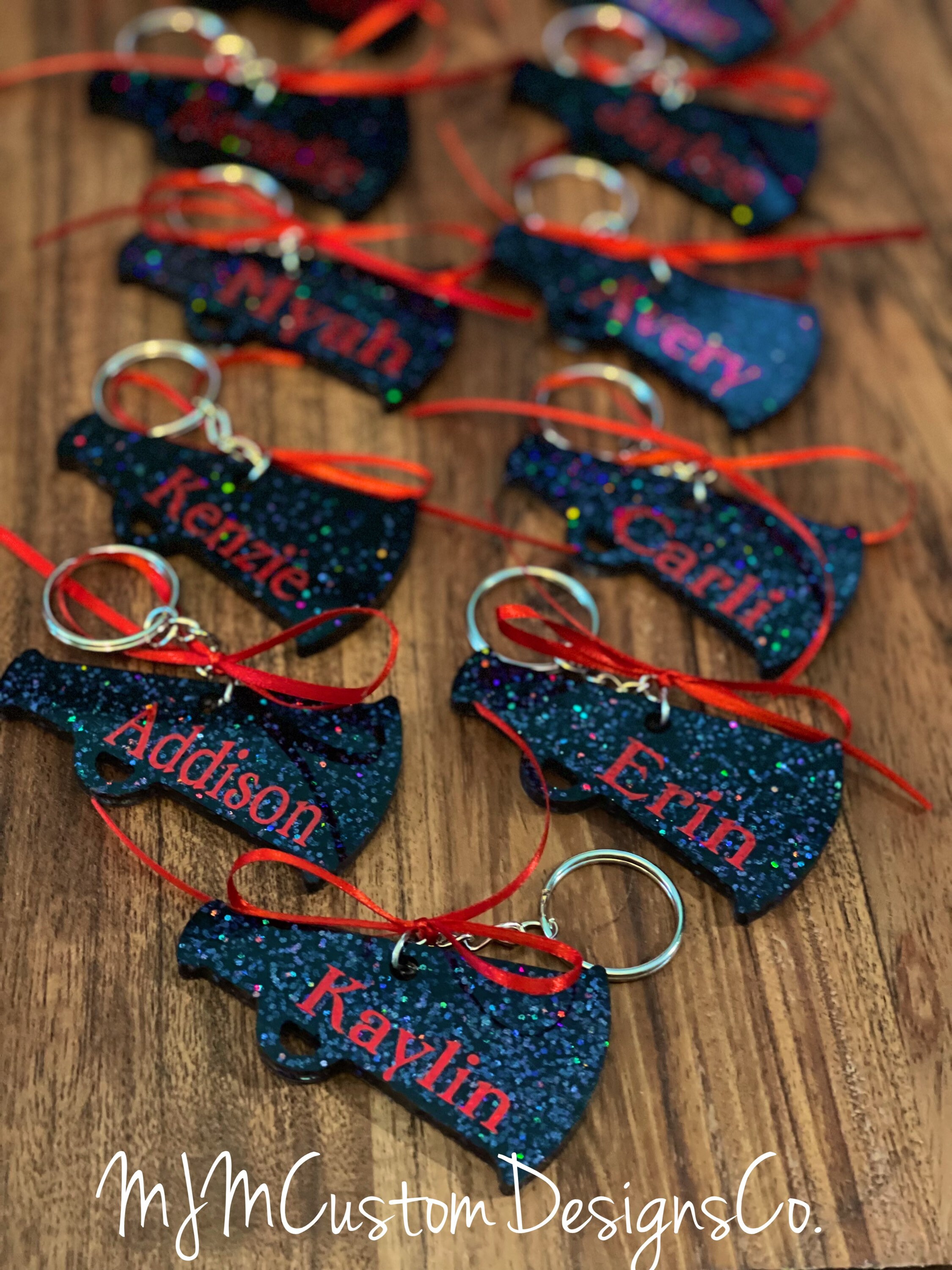 Cheer Megaphone Keychain Cheer Keychain Personalized Cheer Etsy