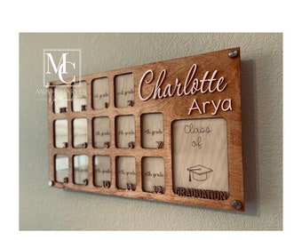 School Photo Frame, Preschool to senior year Photo Frame, Personalized school Picture Frame, School years Picture Frame, Preschool to 12.