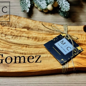 Personalized Natural Olive wood cheese Cutting Board, Engraved Wood Wedding Gift Cutting Board, Anniversary Gift, Personalized Wedding Gift image 6