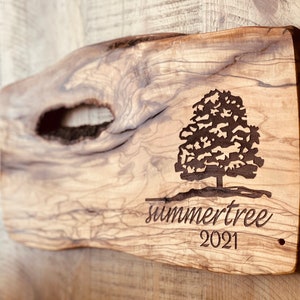 Personalized Natural Olive wood cheese Cutting Board, Engraved Wood Wedding Gift Cutting Board, Anniversary Gift, Personalized Wedding Gift image 3