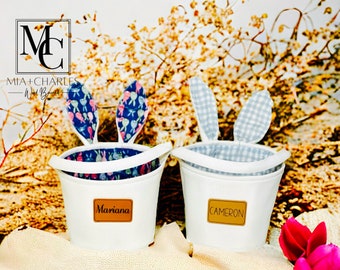 Personalized Easter Basket, Canvas Easter Basket, Children's Easter Basket, Custom Name Basket, Easter Gift, Macrame Easter Basket