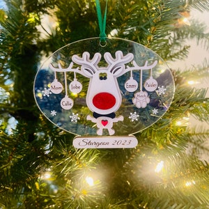 Personalized Family Keepsake Christmas Tree Ornament, Custom Christmas 2023  Family Ornament, Family Member Names Ornament Holiday Ornament.