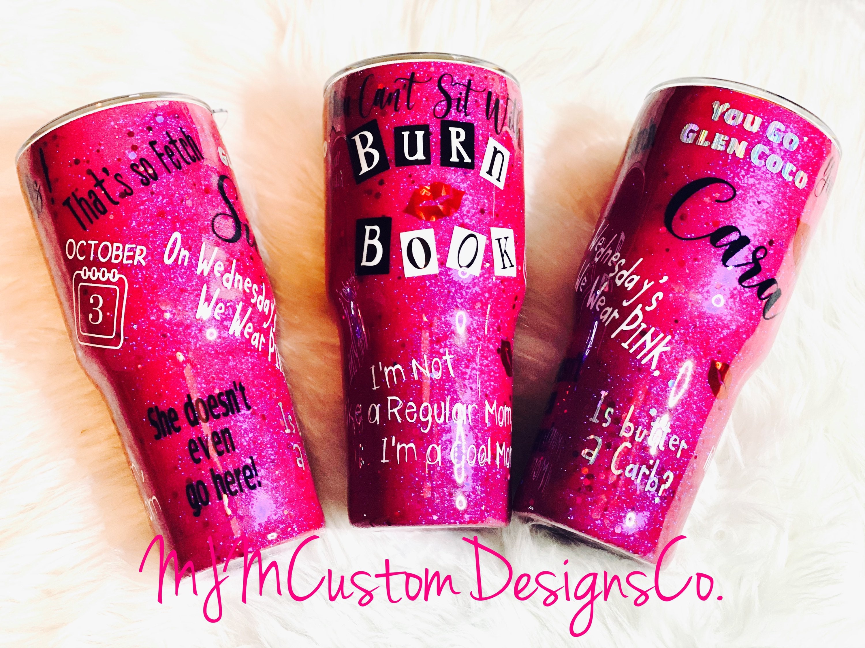 Burn Book Tumbler, Burn Book Mean Girls Tumbler, Burn Book Stickers Cup,  20oz Skinny Burn Book Cup, Christmas Gift for Her, Bridesmaid Gift 