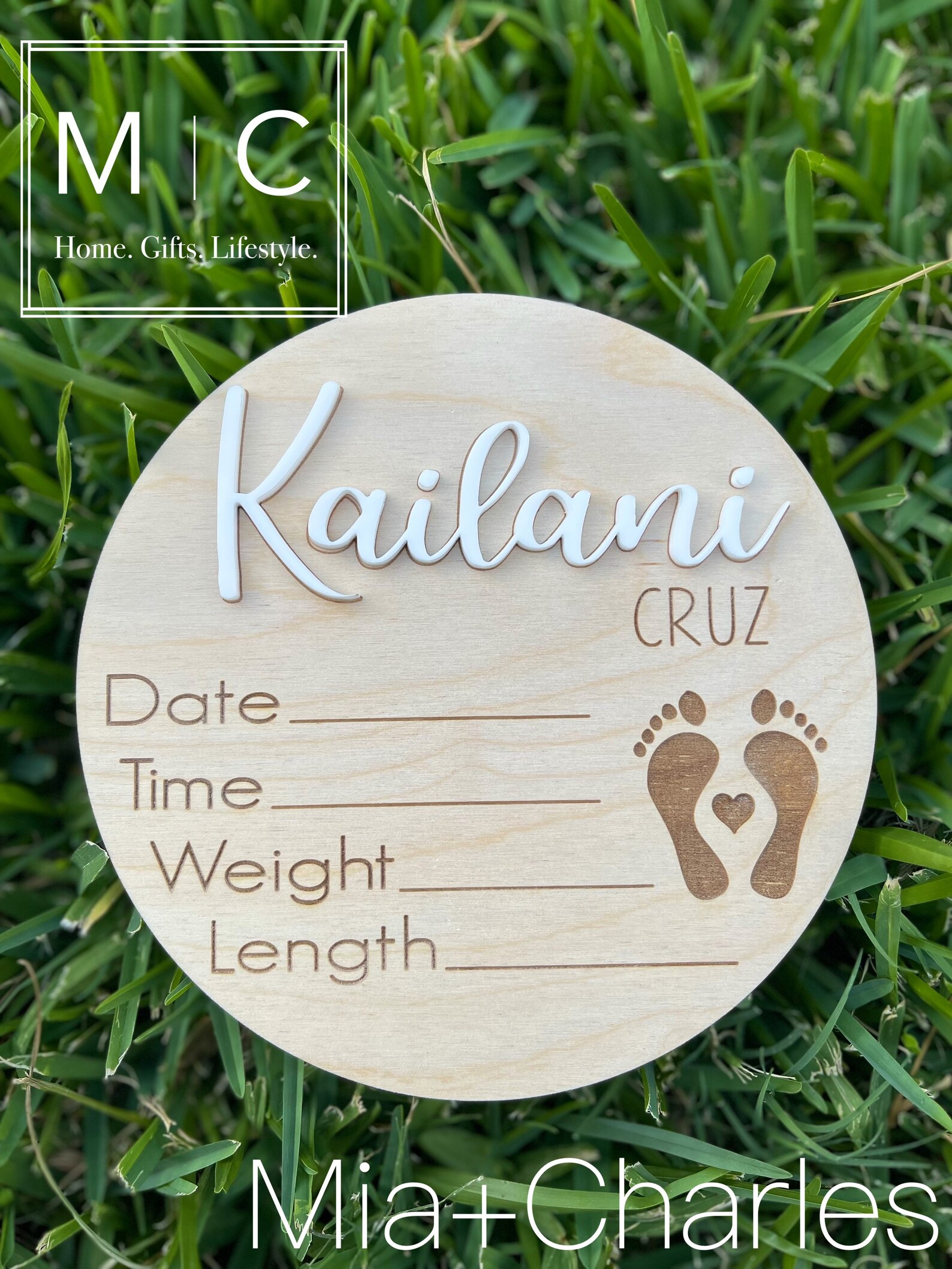 Baby Name Announcement Sign Hospital Name Sign Birth Stat - Etsy