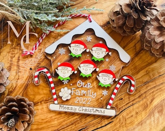 Personalized Family Keepsake Christmas Tree Ornament, Custom Christmas 2023 Family Ornament, Family Member Names Ornament Holiday Ornament.