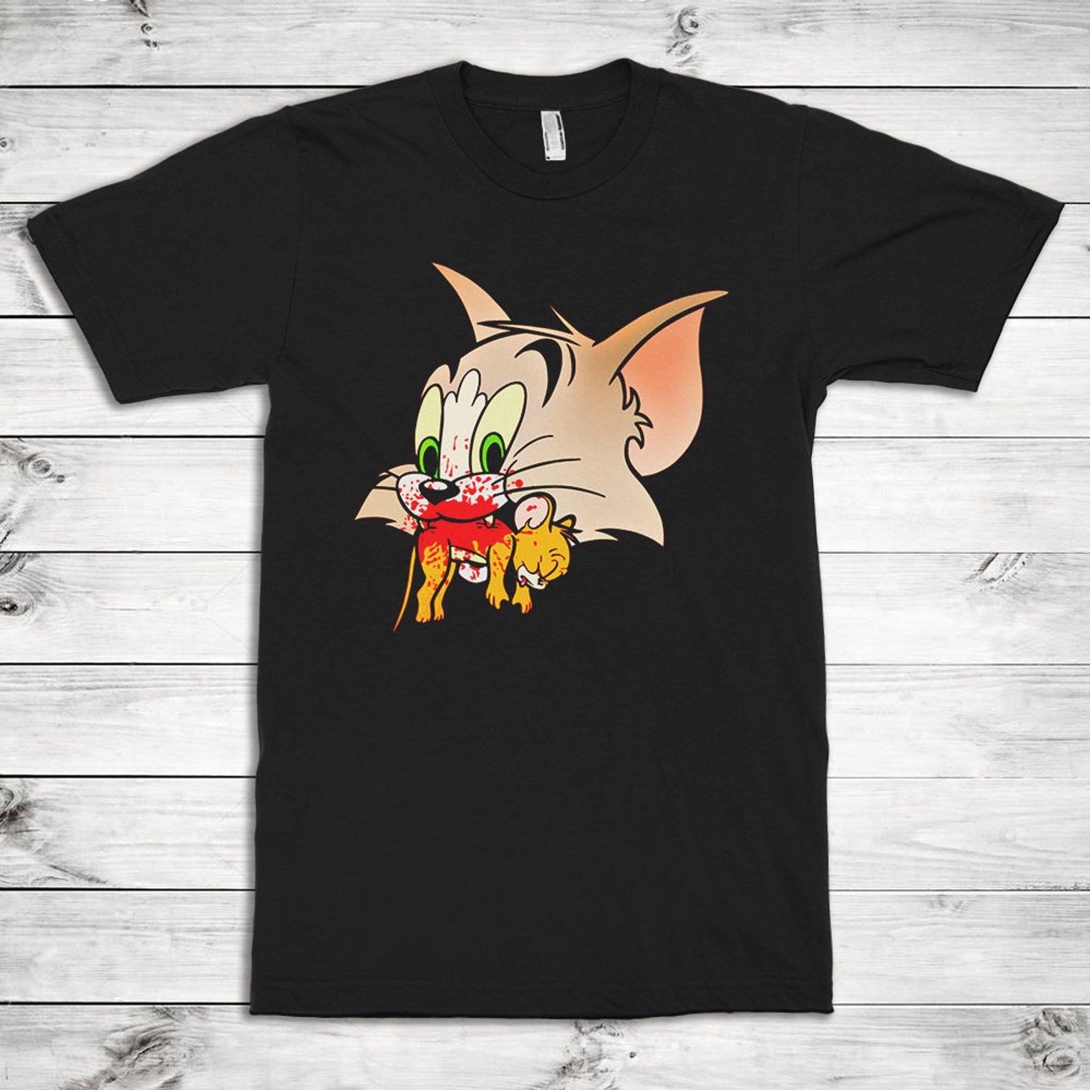 Tom Kills Jerry Funny TShirt Tom and Jerry Tee Men's Etsy