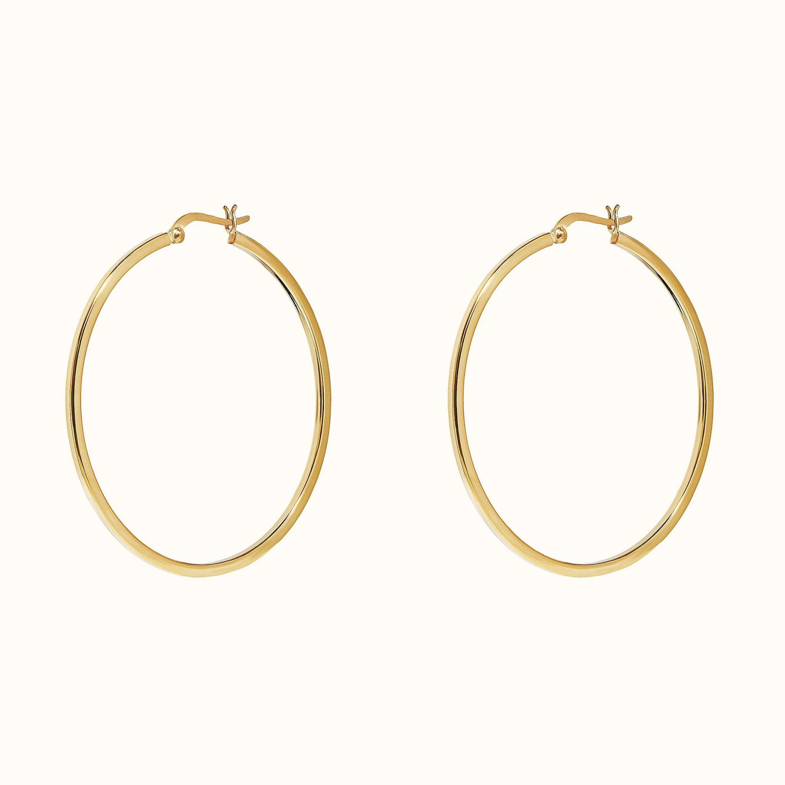 Gold Large Square Hoop Earrings Etsy