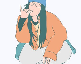 ビリー・アイリッシュ デジタルぬり絵 - 手描き