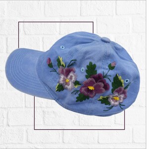 Floral Embroidery Cap, Baseball Cap, Custom Embroidery Hat, Vacations Gift , Hand Embroidery Hat, Summer Woman Cap, gorro bordado a mano