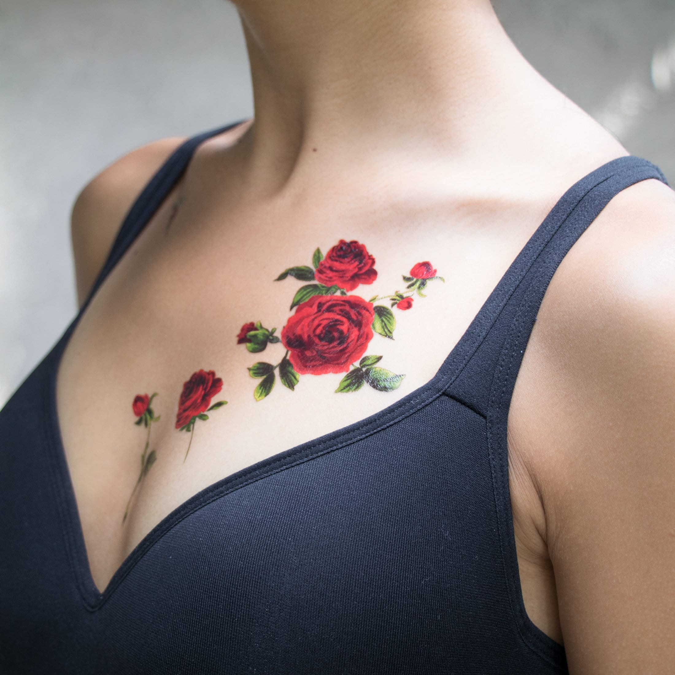 Beautiful Rose Tattoos for Women’s Chest