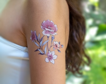 Elegant Floral Temporary Tattoo Set (2 pc)