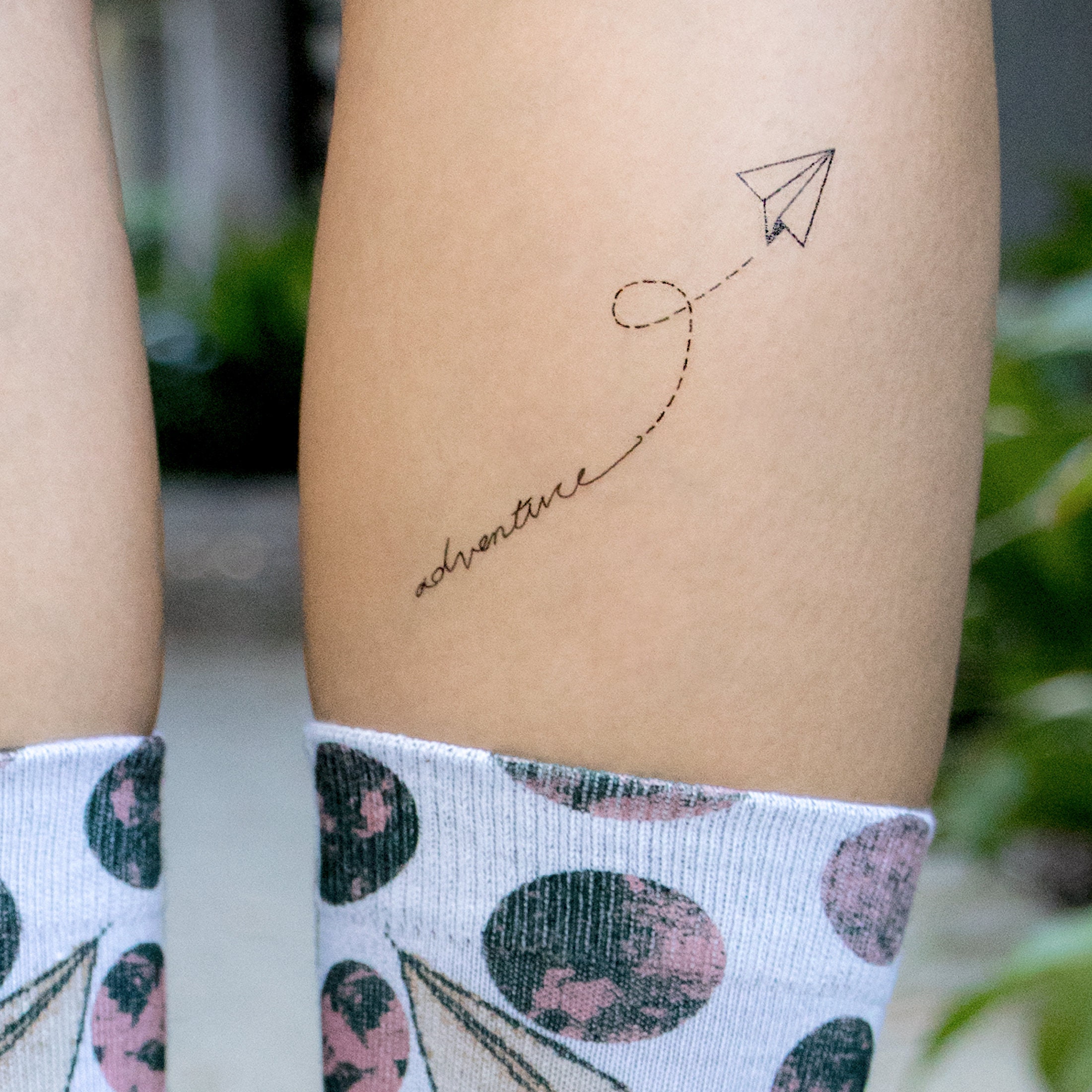 Adventure Paper Plane Temporary Tattoo/ Dainty Tattoo/ Flying Plane Tattoo/  Small Black Tattoos/ Adventure Tattoo (set of 2) - Etsy