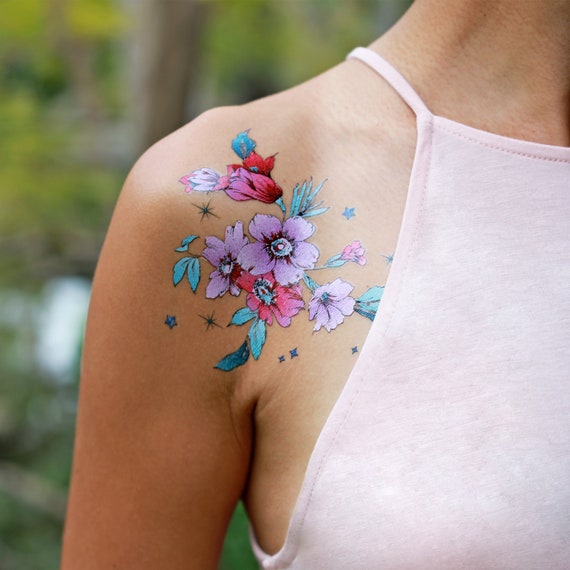 Temporary Watercolor Tattoos Adorn Your Body in Beautiful Blooms