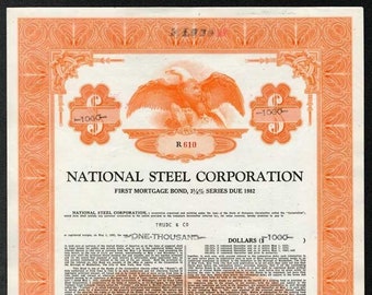 National Steel Corporation Bond - Now U.S. Steel