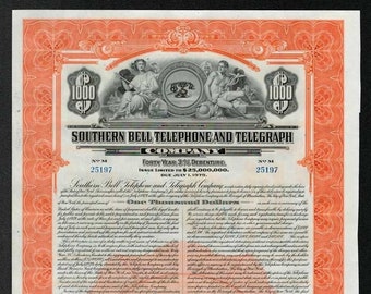 1939 Southern Bell Telephone and Telegraph Co - AT&T Baby Bell - BellSouth