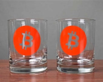 Bitcoin Whiskey Glasses - Set of Two