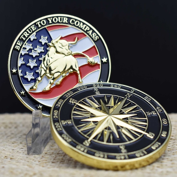 Compass Coin Etsy
